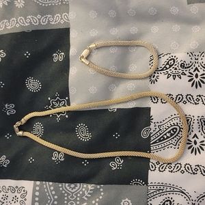 Mesh sterling silver necklace and bracelet.